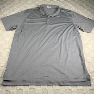Peter Millar Summer‎ Comfort Men's XXL Gray Polo Shirt Lakeside Cup Sleeve Logo